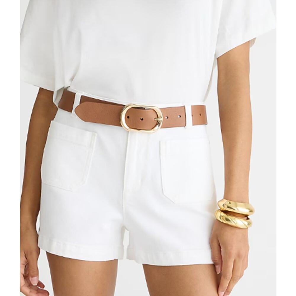 JCREW Patch-pocket denim short in white Size 12 casual comfort high rise shortie